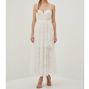 Sau Lee Selena Lace Midi Dress